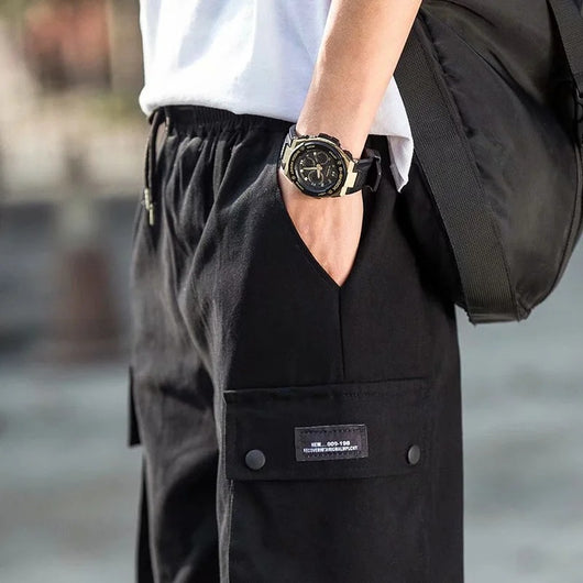 Pantalones Cortos Overol Hombre - Estilo Casual Suelto Multibolsillo Talla Grande - Image 4