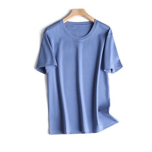 Blusa de Algodón Suelta Cuello Redondo Color Liso para Mujer - Image 7