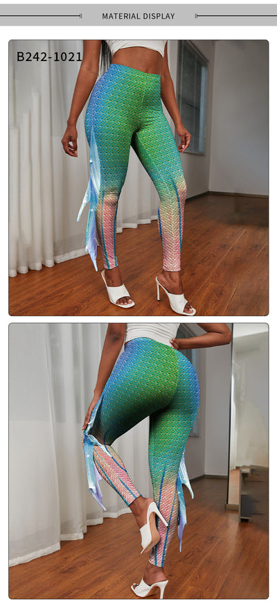 Pantalones Levanta Cadera con Estampado Digital La Sirenita Colorida - Image 15