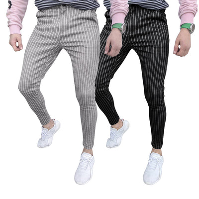Pantalones Casuales Slim Fit con Costuras a Rayas Estilo Europeo - Image 11