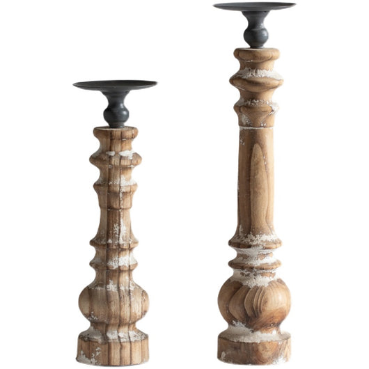 Portavelas Retro Americano de Madera Maciza y Hierro Forjado - Image 27