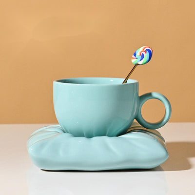 Juego de Taza y Plato de Colores Sólidos - Image 11