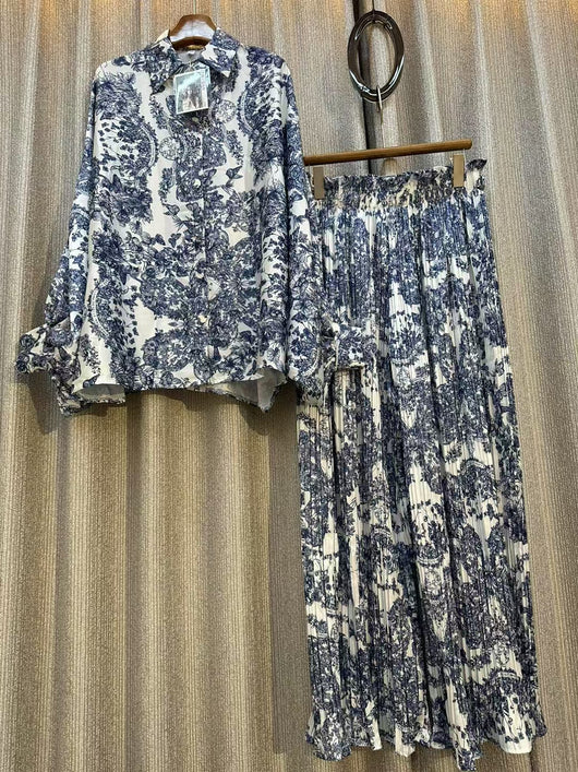 Conjunto de Dos Piezas: Blusa Estampada Personalizada + Pantalón Ancho de Cintura Alta - Image 49