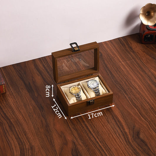 Caja Organizadora de Relojes en Nogal Negro con Almohada Suave - Image 3