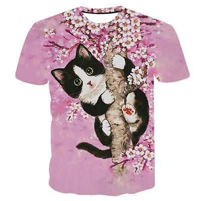 Camiseta Estampado Abstracto Cuello Redondo Manga Corta Mujer 3D - Image 2