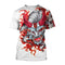 Camiseta Hombre Samurái 3D Cuello Redondo Diseño Impreso Suelta