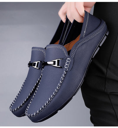 Zapatos Casuales Extra Grandes de Cuero con Suela Gommino Ancha - Image 15