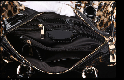 Bolso de Cuero Estampado Leopardo - Capacidad Grande, Versátil y Elegante - Image 9