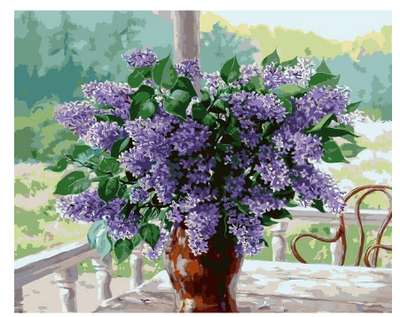 Kit de Pintura por Números - Flores de Lavanda en Florero