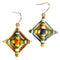 Handmade Morandi Tone Yarn Braided Diamond Earrings Ear hook