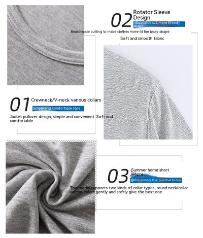 Conjunto de Pijama Modal para Hombre - Camiseta y Shorts - Image 17