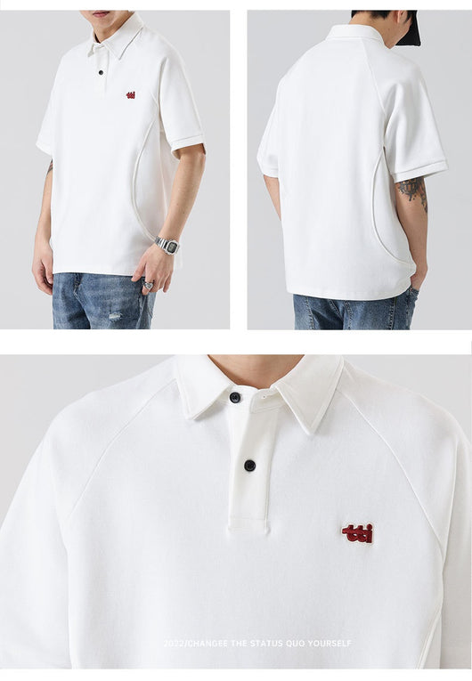 Camiseta Holgada Retro Americana Bordada para Hombre - Image 16