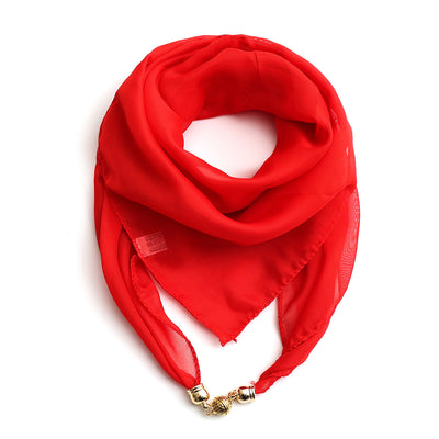Pañuelo de Seda con Hebilla Magnética - Diseño Monocromático Dorado - Image 3