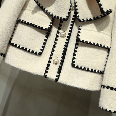 Chaqueta de Terciopelo Visón Estilo Western con Solapa y Moño - Image 9