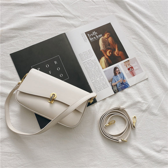 Bolso Bandolera de Cuero con Cierre Diamond Lock