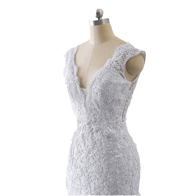 Vestido de Novia Sirena Luxury con Cola Francesa Retro Elegante - Image 5