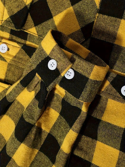 Camisa Cuadriculada Holgada de Polar para Hombre - Image 15