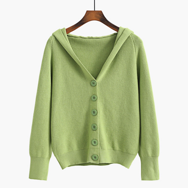 Cardigan Deportivo Mujer Holgado Tejido Casual con Capucha - Image 5