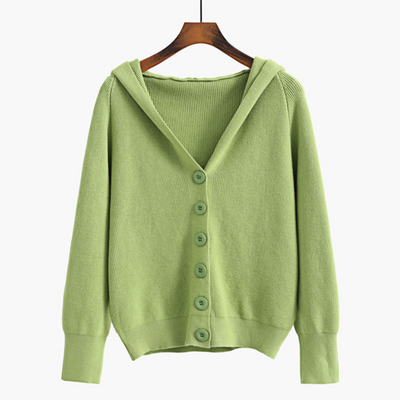 Cardigan Deportivo Mujer Holgado Tejido Casual con Capucha - Image 5