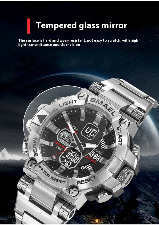 Reloj Deportivo Inteligente de Acero Inoxidable con Doble Pantalla y Luz Nocturna - Image 14