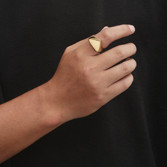 Anillo de Acero Inoxidable Triángulo para Hombre