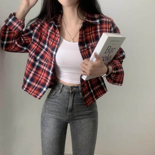Camisa Cuadrille Oversized de Manga Corta - Image 14