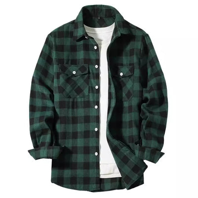 Camisa Cuadriculada Holgada de Polar para Hombre - Image 4