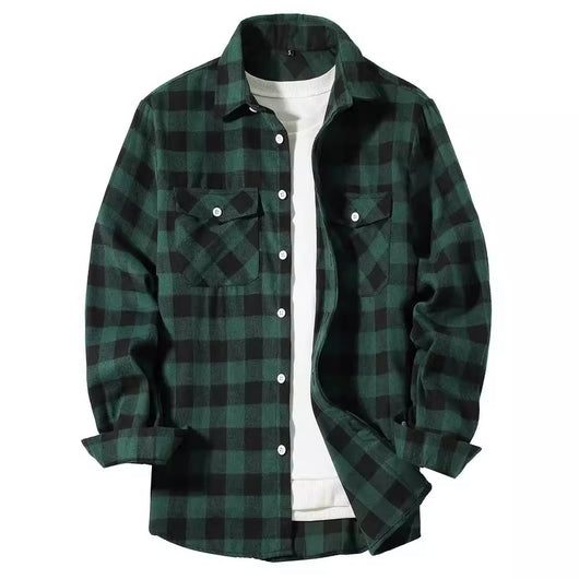 Camisa Cuadriculada Holgada de Polar para Hombre - Image 4