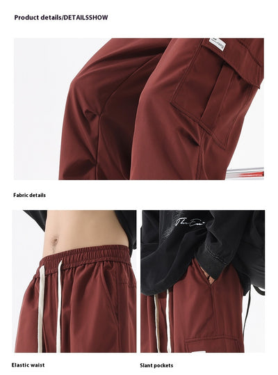Pantalones Cargo Plisados Retro Americana - Estilo High Street para Parejas - Image 12