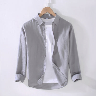 Camisa Manga Larga Hombre Algodón y Lino - Primavera y Verano - Image 13