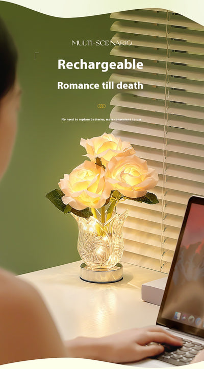 Lámpara de Mesa Flores de Cristal para Dormitorio - Image 13