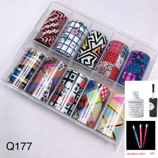 Set de 12 Láminas Decorativas para Uñas - Transferencias Nail Art - Image 19