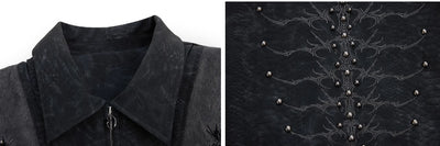 Chaqueta de Cuero PU con Patrón Serpiente, Costuras Remachadas y Bordado - Image 11