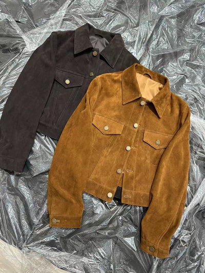 Chaqueta de Cuero Retro Corta - Image 12
