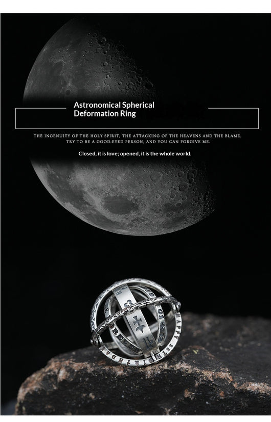 Anillo Astronómico Transformable para Hombre - Diseño Globo Celeste - Image 8