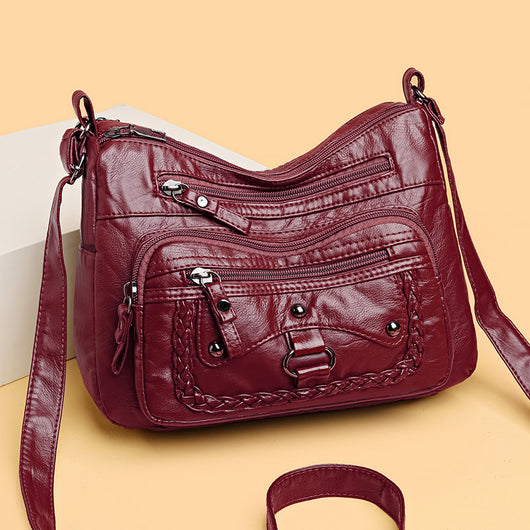 Bolso de Cuero Premium con Múltiples Compartimentos - Image 4