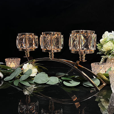 Candelabro de Cristal Metal de Tres Brazos para Decoración - Image 10