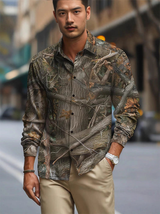 Camisa Manga Larga Estampada a Rayas para Hombre - Image 2
