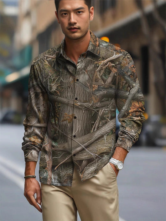 Camisa Manga Larga Estampada a Rayas para Hombre - Image 2