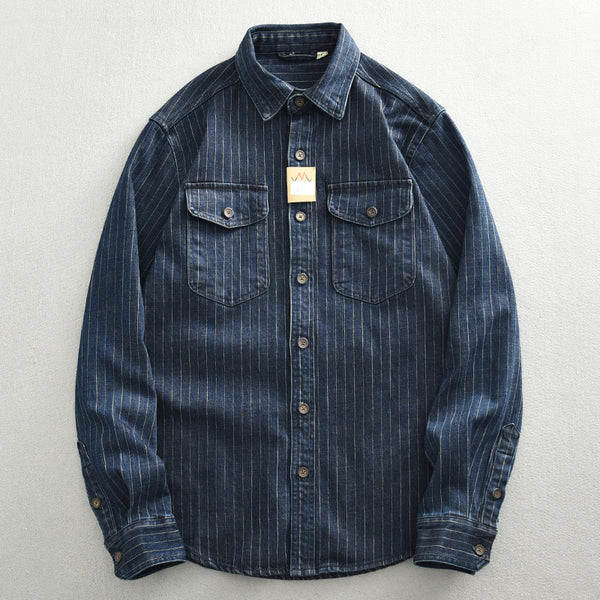 Camisa Denim a Rayas para Hombre - Estilo Ejecutivo - Image 6