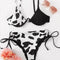 Traje de Baño Enterizo con Estampado Vaca y Soporte Underwire