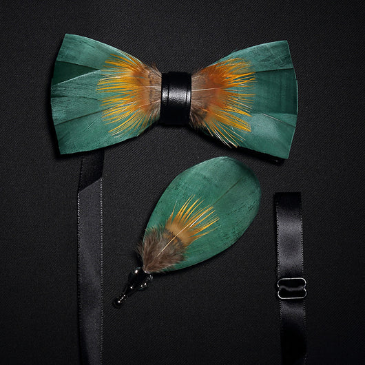 Broche Moño de Plumas para Padrino - Flor de Solapa Elegante - Image 12