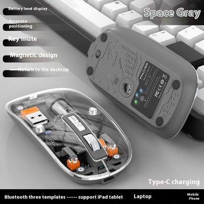 Ratón Inalámbrico Transparente para Computadora y Laptop - Image 12