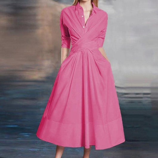 Vestido Midi Elegante de Diseño Exclusivo - Falda Temperamento Verano - Image 3
