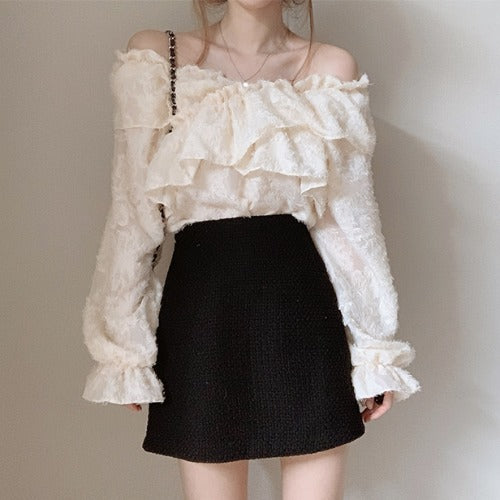 Blusa Jacket Asimétrica con Manga Acampanada