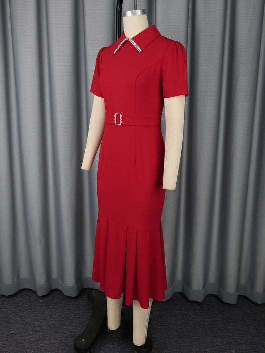 Vestido Elegante de Solapa Corta Estilo Europeo y Americano - Image 8