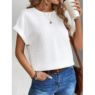 Blusa Cuello Redondo con Mangas Murciélago en Colores Sólidos - Image 4
