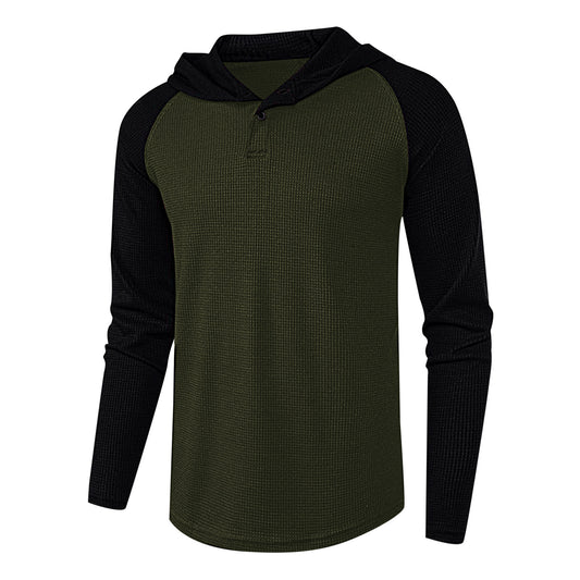 Sudadera Tipo Camisa con Capucha y Costuras Decorativas para Hombre - Image 2