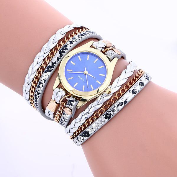 Reloj Pulsera Mujer Multifunción con Esfera Ondulada y Movimiento de Cuarzo