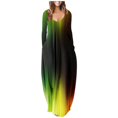Vestido Largo Estampado Talla Grande con Mangas Largas - Image 14